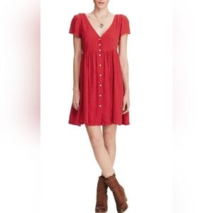 Ralph Lauren Denim And Supply babydoll dress, Red With Stars, Flowy Sz Medium